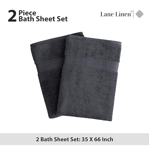 LANE LINEN Bath Towels Large - 2 Pack - 100% Cotton Bath Sheet - Fade Resistant, Machine Washable & Highly Absorbent - Oversized Luxury Towels for Bathroom - Hotel Quality Black Towels 5