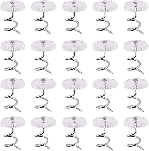 Akstore 20 Pcs Bed Skirt Pins Clear Heads Twist Pins for Upholstery, Slipcovers and Bedskirts, Bedskirt Pins (20PCS)