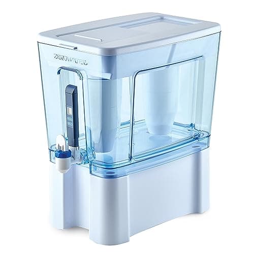 ZeroWater 52-Cup Ready-Read 5-Stage Water Filter Pitcher Dispenser with Five Stage 0 TDS Zero Water Filter – IAPMO Certified to Reduce Metals, Chlorine, Lead, Chromium, and Forever Chemicals PFOA/PFOS