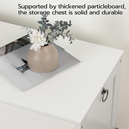 HOOBRO Toy Box, Retro Wooden Look Storage Chest with Safety Hinge, Entryway Storage Bench Supports 220 lb, 39.4 x 15.7 x 18.9 Inches Toy Chest Organizer, Easy Assembly (White) 8