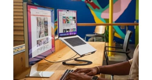 Twelve South Curve Flex | Ergonomic Height & Angle Adjustable Aluminum Laptop/MacBook Stand/Riser, fits 10"-17", folds flat for portability -travel pouch included, matte black 6