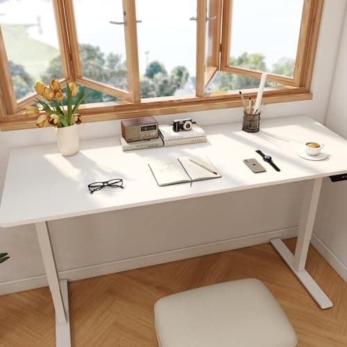 FLEXISPOT 71"x32" Large Dual Motor Electric Standing Desk, White - 198 LBS Heavy-Duty Capacity, Ideal for Home Office, Creative Studio, or Multi-Monitor Setup 2