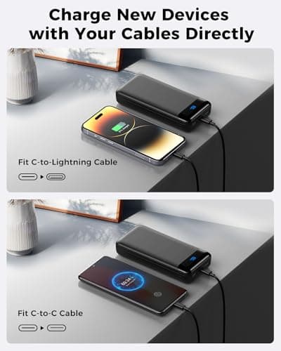 Portable Charger Power Bank 40000mAh Powerbank PD 30W and QC 4.0 Fast Charging External Battery Pack with USB-C LED 3 Outputs & 2 Inputs Portable Charging for iPhone 15 14 13 pro, Samsung 7