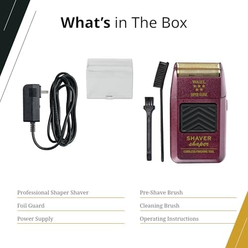 Wahl Professional 5 Star Series Shaver/Shaper, Cord/Cordless Finishing Tool, Rechargeable NiCad Battery, Up to 60 Minutes Runtime, Bump-Free Ultra-Close Shave 6
