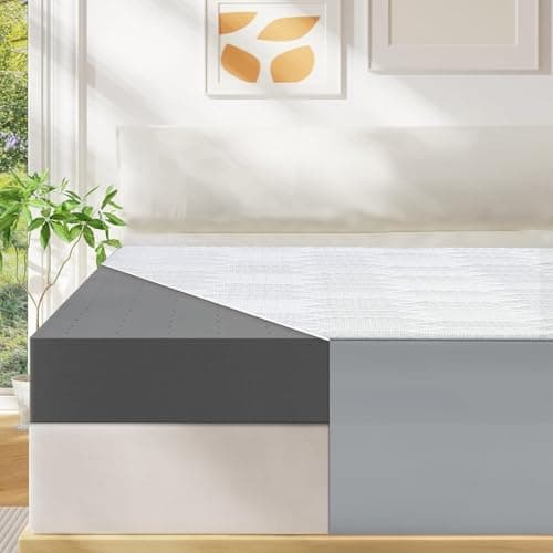VISCOFLEX Extra Firm Mattress Topper Full Size, 4 Inch High Density Support Foam with Washable Protector, Charcoal Bed Topper with Ventilated Design for Back Pain&Pressure Relief,CertiPUR-US