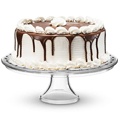 Godinger Cake Stand, Crystal Glass Footed Cake Plate Serving Platter - Made in Italy