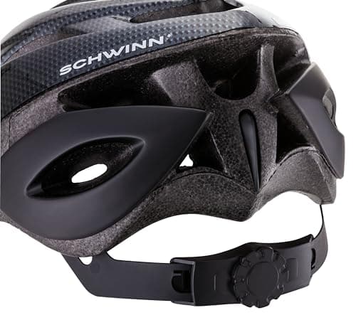 Schwinn Thrasher Helmet for Adults, Black, Size 58 - 62 cm, for Riders Ages 14+, Lightweight Microshell, Adjustable Dial and Straps, Interior Padding, 20 Air Vents, Removable Visor, Adult Bike Helmet 6