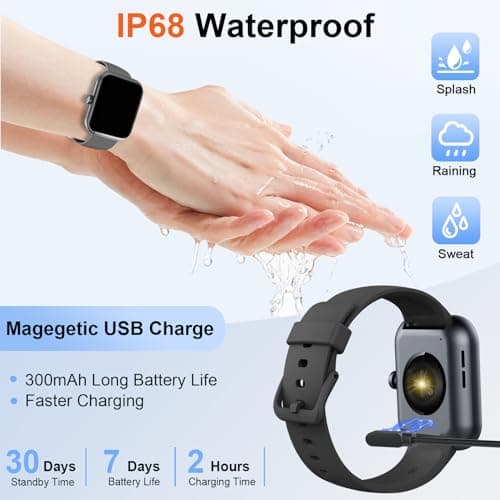 Smart Watch, 1.91" Smartwatch for Men Women (Answer/Make Call), Fitness Tracker with 100+ Sport Modes, IP68 Waterproof, Heart Rate/Sleep Monitor, Spo2, Pedometer, Activity Tracker for Android iOS 7