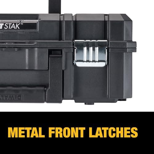 DEWALT TSTAK II Tool Box, Flat Top Tool Storage Case, Organizer Box Holds Up To 66 lbs, Flexible Platforms for Stacking, 13 Inch (DWST17807) 12