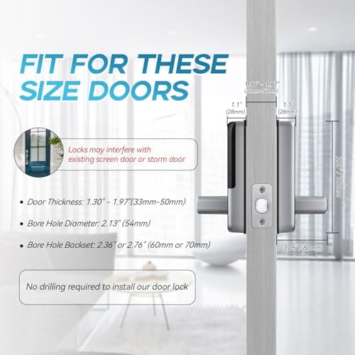 Smart Door Lock, OLUMAT Keyless Entry Door Lock Fingerprint Door Lock with Keypad Digital Lock with Handle for Home, Rental, Garage, Office and Hotel 9