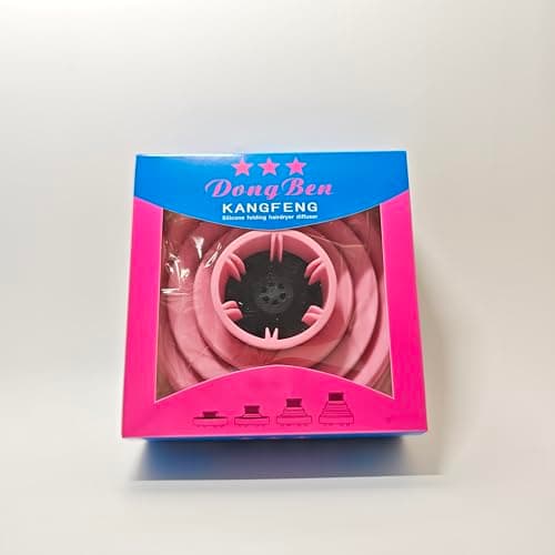 Collapsible Hair Dryer Diffuser Fit 1.57’’-1.96’’(4-5cm) Round Nozzle, Travel Hair Curly Difusor Attachment, Portable Silicone Diffuser for Hair Dryers, Salon Home Hair Blow Dryer Diffuser (Pink) 8