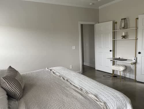 MAIKAILUN White and Gold Desk, 36" Ladder Desk, Wall Mount Computer Writing Table Pipe Shelf Shelving Mini Narrow Industrial Modern for Small Spaces(36x20x81) 8