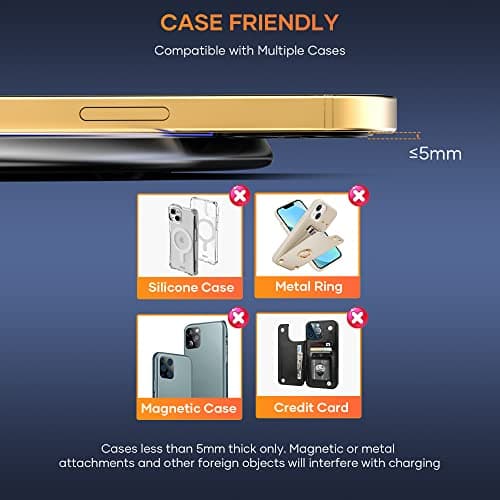 Wireless Charger Compatible with iPhone 17 16 15 14 13 12 11 Pro Max/Mini/Plus/XR/X/8, 15W Max Fast Wireless Charging Pad Mat for Samsung Galaxy S23/S22/S21/S20/S10, Galaxy Buds 5