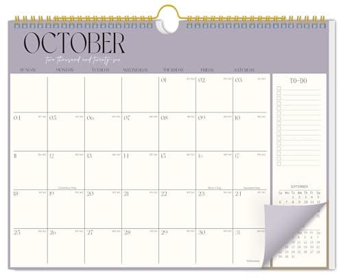 Aesthetic Wall Calendar 2026-2027, 18 Month Horizontal Hanging Calendar with Julian and Holiday Dates from January 2026 to June 2027, 14.5" x 11.5" Minimalist Modern & Simple Paper Wall Calendar for School, Home, Office