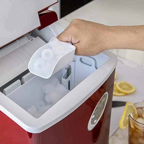 Newair Bullet Ice Machine - 28 lbs/Day Countertop Ice Maker, BPA Free, Portable Ice Maker Machine, 3 Size Ice Cube Maker, Ideal for Home Office, Kitchen or Bar | Red 12