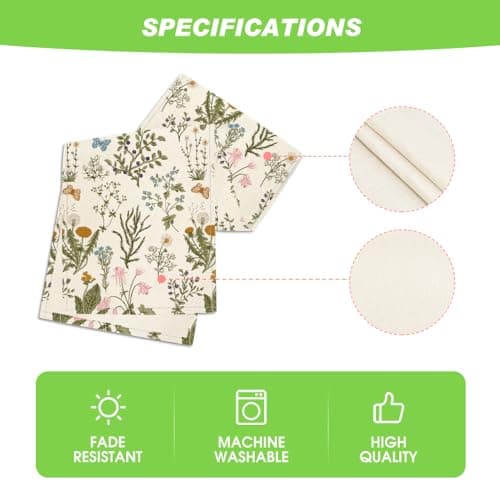 Artoid Mode Wildflowers Floral Spring Table Runner, Seasonal Summer Butterfly Kitchen Dining Table Decoration for Home Party 13x72 Inch 5