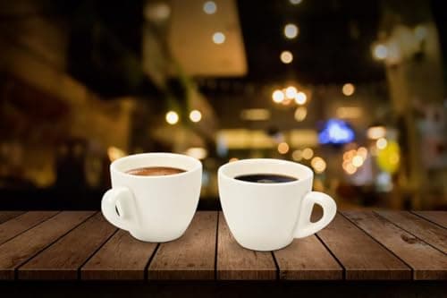 Stylusella 2.5 oz / 75 ml Pure White Ceramic Espresso Cups, Set of 2, Demitasse Espresso Mugs, SSE-114-16 8