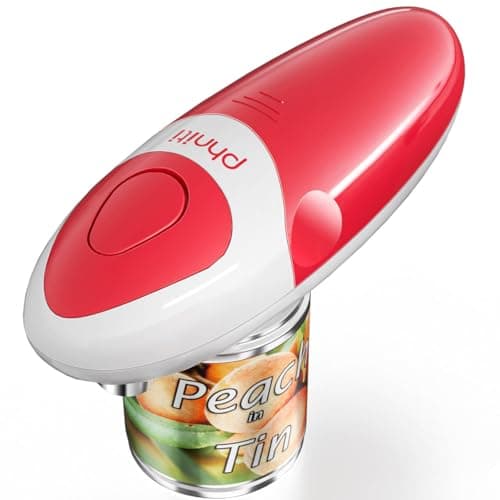 Phniti Handheld Electric Can Opener - Automatic Smooth Edge, Battery Operated for Seniors/Arthritis/Chefs - Fits All Can Sizes for Kitchen Use