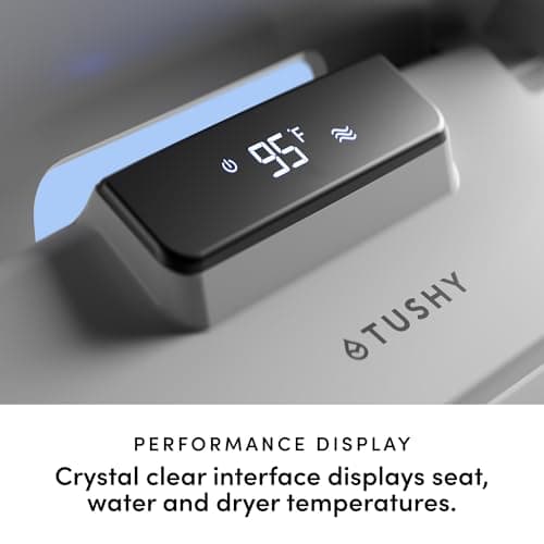 TUSHY Aura Luxury Electric Bidet Seat | Heated Toilet Seat with Temperature Control, Self-Cleaning Nozzle, Instant Adjustable Warm Water & Dryer (Remote Control & Auto Open, Soft Close Lid), Elongated 12