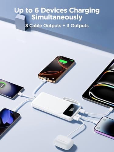 Aioneus Magnetic Portable Charger 10000mAh Magnetic Power Bank with PD 20W USB-C Fast Charging & Slim for Magsafe Battery Pack for iPhone 16/15/14/13/12 Pro/Max/Plus/Mini(Black) 2