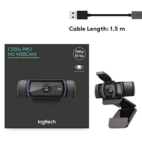 Logitech C920S HD Pro Webcam, Full HD 1080p/30fps Video Calling, Clear Stereo Audio, HD Light Correction, Privacy Shutter, Works with Skype, Zoom, FaceTime, Hangouts, PC/Mac/Laptop/Tablet/Xbox - Black 10