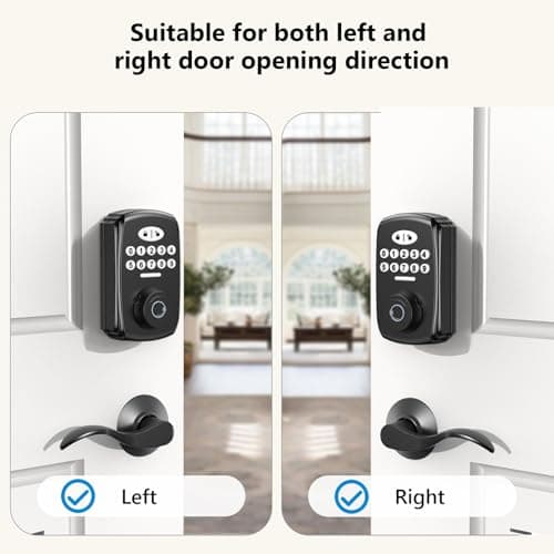 Fingerprint Door Lock - Keyless Entry Door Lock Smart Deadbolt Lock - Electronic Digital Keypad Lock - Smart Locks for Front Door - Auto Lock - Easy Installation 7