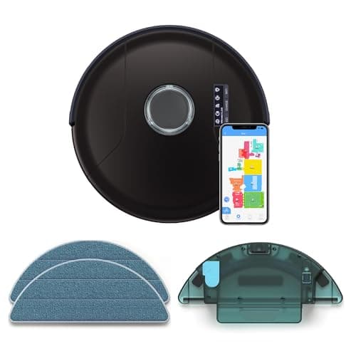 bObsweep PetHair SLAM Robot Vacuum Cleaner with Wet/Dry Mop, Advanced LiDAR Mapping with Editable Map/NoSweep Zones, Alexa/Google Compatible, Good for Pet Hair, Carpet, Hardwood and Tile, in Jet