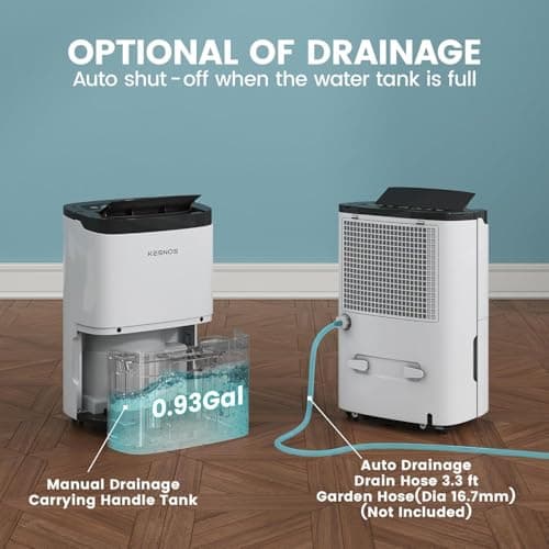 Kesnos 120 Pints 2025 Energy Star Dehumidifier for Home and Basement with Drain Hose, Ideal for Large Spaces Up to 6,500 Sq. Ft., Auto Defrost and Self Drying 5