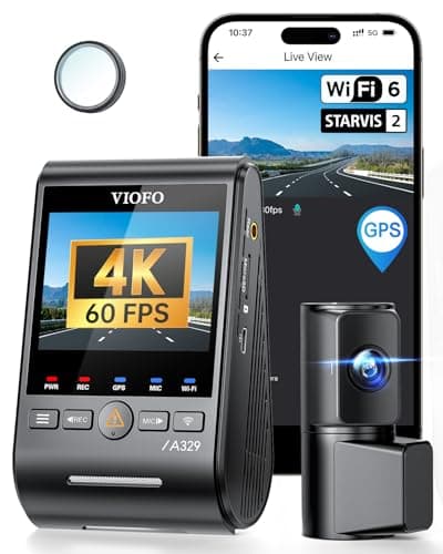VIOFO A329 4K 60FPS Dash Cam Front and Rear, 4K+2K Dual Dash Camera for Cars, Built-in Wi-Fi 6 App Control, Dual STARVIS 2 Sensors, Support up to 4TB SSD Storage & 512GB microSD Card, 2 Channel HDR