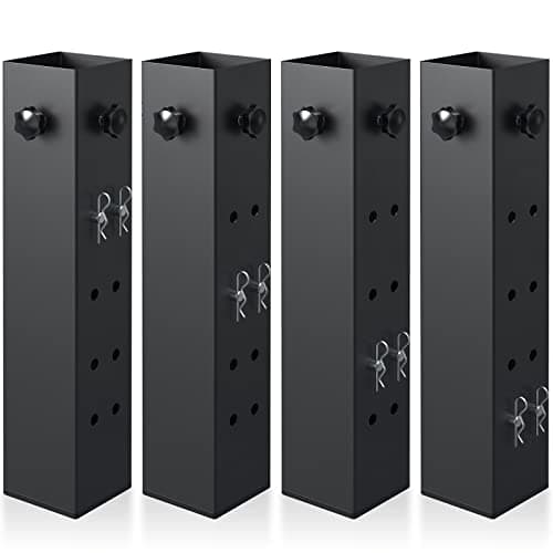 4 Pack Super Heavy Carbon Steel Bed Risers fit College Dorm Square Wooden Bed Frames, Tables, Bed Lifting Square Risers Adjustable to 3.2", 5.1", 8.1"or 11.2" Heights，Supports up to 9,000 lbs