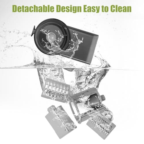 Aiwglenten Electronic Vegetable Slicer is Easy to Use and Flexible,Can be Carried 0utdoors, Has 3 Different Shapes of Blades, Electric Salad Machine Can be Used for Cheese, Fruit, Vegetables 7