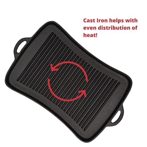 Jim Beam Cast Iron Fajita Pan with Wooden Trivet, Pre-Seasoned Ideal for Barbecuing and Camping, Large, Black,JB0206 5