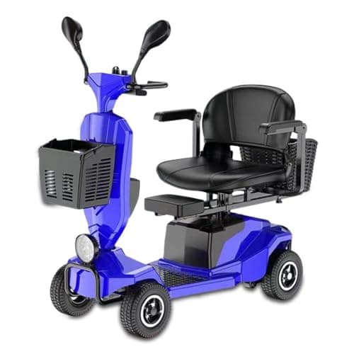 Vaniley Electric Mobility Scooters for Adults, 4 Wheel Mobility Scooter, Mobile Scooters for Seniors, 300 Lb Capacity, Long-Distance Mobility Scooter, Comfort Seating, LED Illumination(Blue)