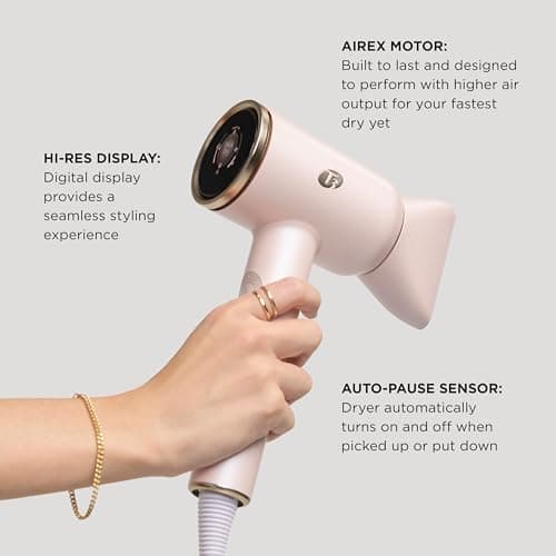 T3 Aire IQ Hair Dryer Kit with Quick Dry Concentrator, Style Concentrator, Diffuser & Dryer Stand | Fast, Healthy Blowouts with Smart Heat Personalization | for All Hair Types 10