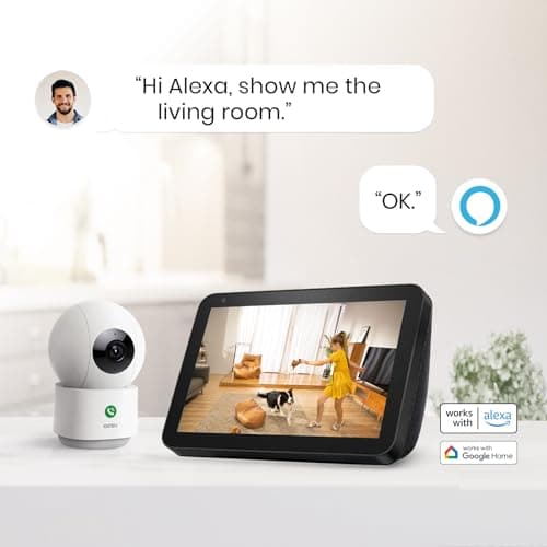 aosu 2K Security Camera Indoor, Baby Monitor Pet Camera 360-Degree for Home Security with 2.4 GHz Wi-Fi Router, One-Touch Call, Smart Motion Tracking, IR Night Vision, Compatible with Alexa 8