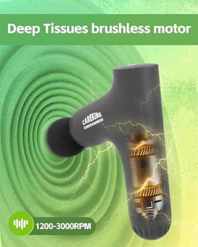 CAREKING WE ALWAYS CARE 3-in-1 Massage Gun Deep Tissue with Extended Handle，Back Massager for Pain Relief, Portable Percussion Muscle Massager for Shoulder, Thigh, Waist & Neck (Grey) 5