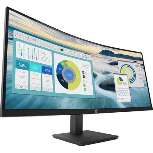 HP P34HC G4 34" WQHD Curved Screen Edge LED LCD Monitor - Vertical Alignment - 3440 x 1440 - 250 Nit - 100 Hz RR - HDMI - Display Port - Black 6