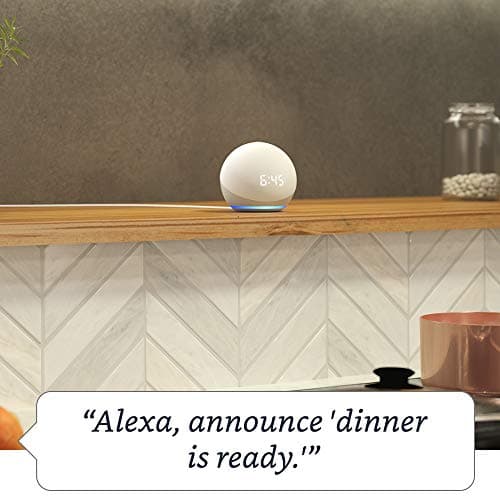 Echo Dot (4th Gen) | Smart speaker with clock and Alexa | Glacier White 5