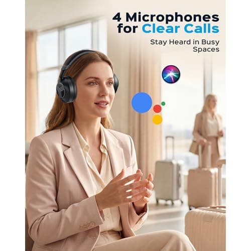 TREBLAB Z7-Pro Hybrid Active ANC Over-Ear Bluetooth Headphones for Work, Travel and Focus, All-Day Comfort, 38H Playtime, Foldable Wireless Headphones Noise Cancelling with Carrying Case 7