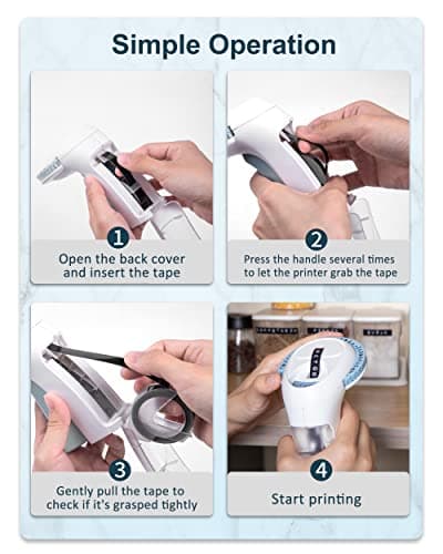 Embossing Label Maker, Omega S Vintage Embossed Label Maker, Retro Embosser Labeler with 6 Rolls 3D Embossing Label Tapes, Old School Label Printer, Waterproof for Home Office Kids DIY Crafting, Blue 5