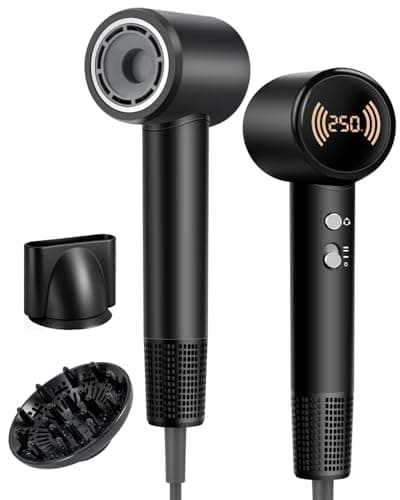 Hair Dryer, 160000 RPM High-Speed Blow Dryer with Diffuser & Nozzle, 500M Ionic Hair Dryers for Women, Professional Hairdryer for Fast Drying, Quiet Portable Travel Hair Dryer, Home & Salon Use