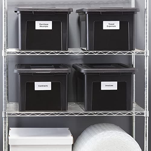 STAPLES Hanging File Folder Box, Storage Bin Organizer, Snap Lid, Letter & Legal Size Documents, Black 6