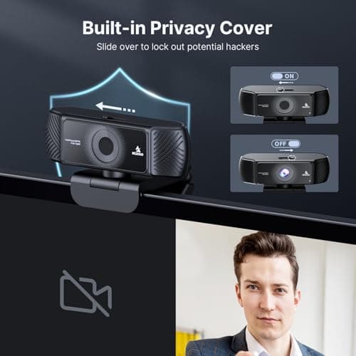 NexiGo 1080P 60FPS Webcam with Software Control and Microphone, AutoFocus, w/Privacy Cover, N680P Pro Computer Web Camera for Skype Zoom Teams, Mac PC Laptop Desktop 6