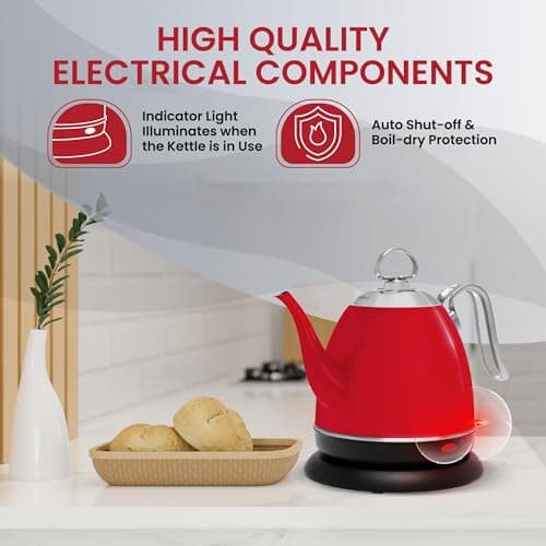 Chantal Mia Electric Kettle, 32 oz (Red) 5