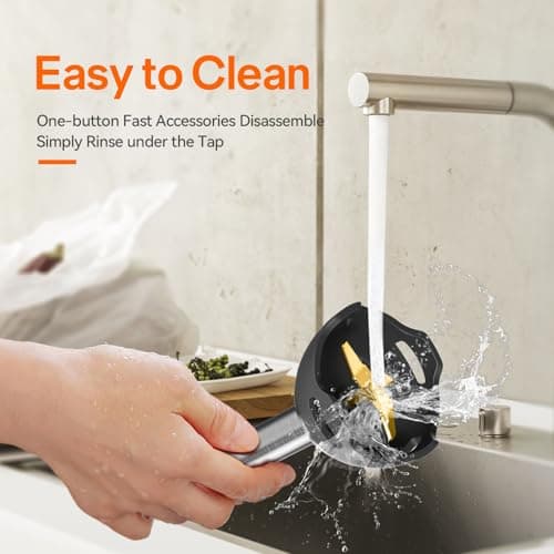 Anybear Immersion Blender, 1100W 2-in-1 Hand Held Blender with Full Copper Motor & Stainless Steel Body, 15 Speed & Turbo Mode Hand Mixer, Blade with Anti-scratch Coating 8