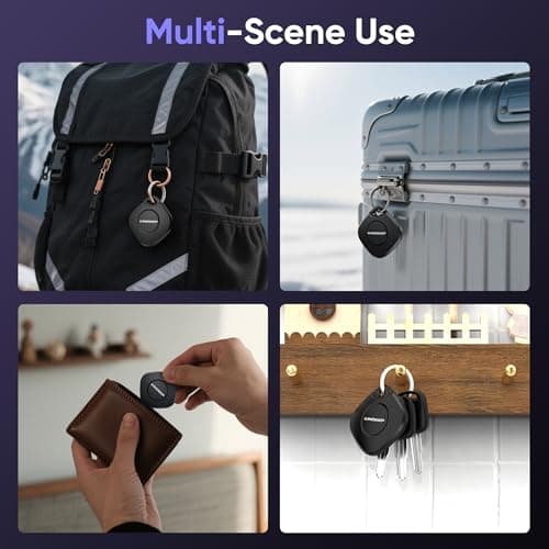 Air Tracker Tag 4 Pack: Bluetooth Item Finder with Apple Find My APP (iOS Only), Item Locator for Keys Finder, Luggage Tracker, Bags Wallets Pets Tracking, IP67 Waterproof Smart Tag 6