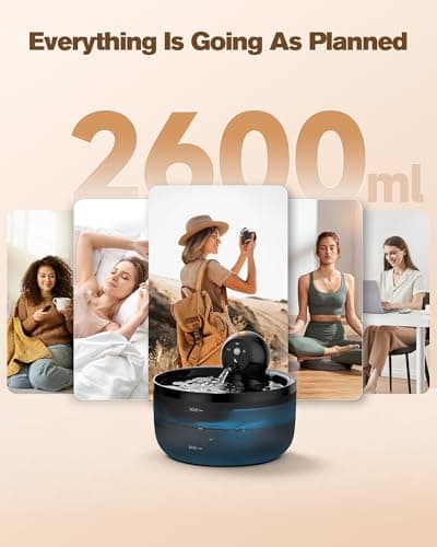 Cat Water Fountain Wireless Cordless: Cat Fountain for Drinking Battery Operated - 88oz/2.6L Black Pet Water Fountain Rechargeable - Quiet Cats Water Bowl Dispenser with Motion Sensor - Small Animals 7