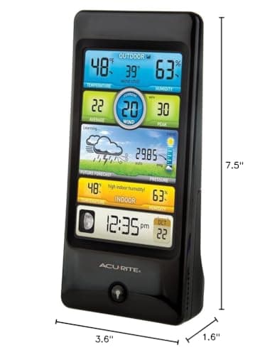 AcuRite Notos (3-in-1) 01604M Pro Color Digital Weather Station with Wind Speed, Temperature and Humidity 5