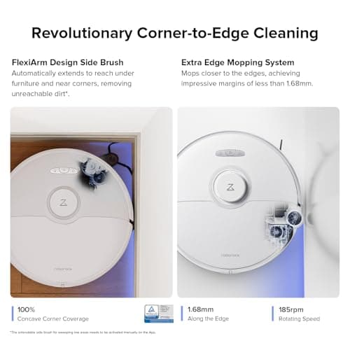 roborock S8 Max Ultra with Auto Water Refilling and Drainage System Robot Vacuum and Mop, FlexiArm Design, Smart Dirt Detection, Self-Emptying, 8000Pa Suction for Various Floors, Pet Hair, White 5