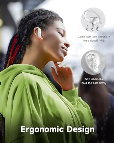 Wireless Earbuds Bluetooth Headphones Wireless Charging Case LED Display 40H Playtime Built in Mic Over Ear buds Waterproof Earphones with Earhooks Deep Bass Sound Headset for Sport Running Workout TV 6